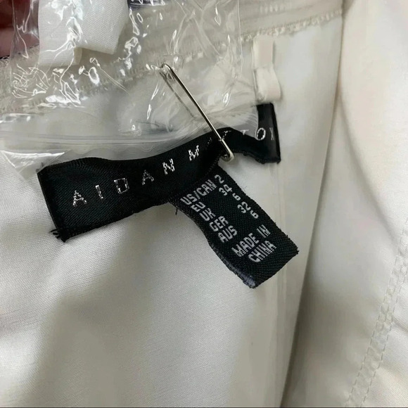 Aidan Mattox Black/White Strapless Lace Column Gown Size 2 - Picture 12 of 13